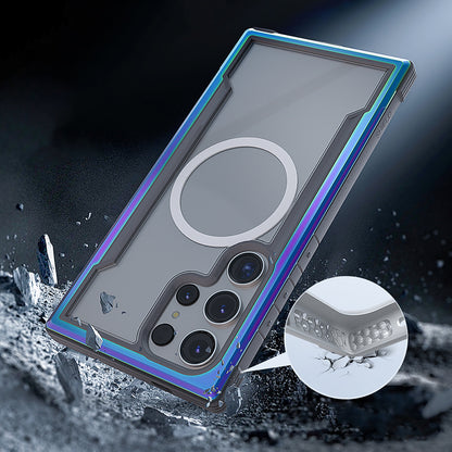 Galaxy S24 Ultra Kılıf M-safe Şarj Özellikli Airbagli Raptic Shield Serisi Şeffaf Arka Yüzey Kılıf