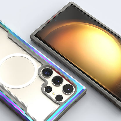 Galaxy S24 Ultra Kılıf M-safe Şarj Özellikli Airbagli Raptic Shield Serisi Şeffaf Arka Yüzey Kılıf