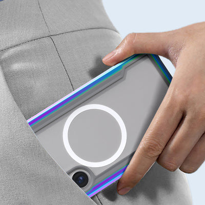 Galaxy S24 Ultra Kılıf Magsafe Şarj Özellikli Airbagli Raptic Shield Serisi Şeffaf Arka Yüzey Kapak Kırmızı