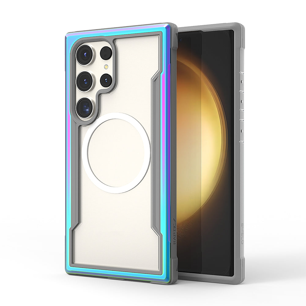 Galaxy S24 Ultra Kılıf M-safe Şarj Özellikli Airbagli Raptic Shield Serisi Şeffaf Arka Yüzey Kılıf