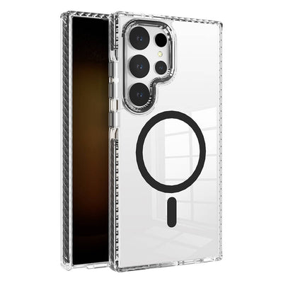 Galaxy S24 Ultra Kılıf M-safe Şarj Özellikli Airbagli Takılabilir Askı Aparatlı Zore Nana Kılıf