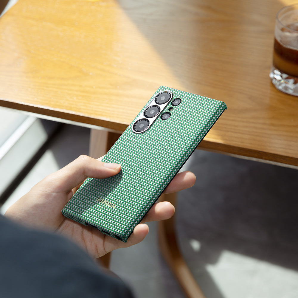 Galaxy S24 Ultra Kılıf M-safe Şarj Özellikli 1500D Aramid Fiber Pitaka Ultra-Slim Classic Serisi Aomori Kılıf