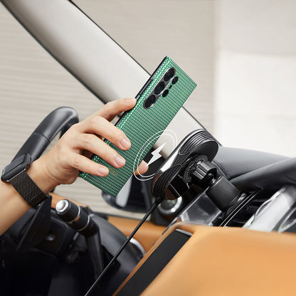 Galaxy S24 Ultra Kılıf M-safe Şarj Özellikli 1500D Aramid Fiber Pitaka Ultra-Slim Classic Serisi Aomori Kılıf