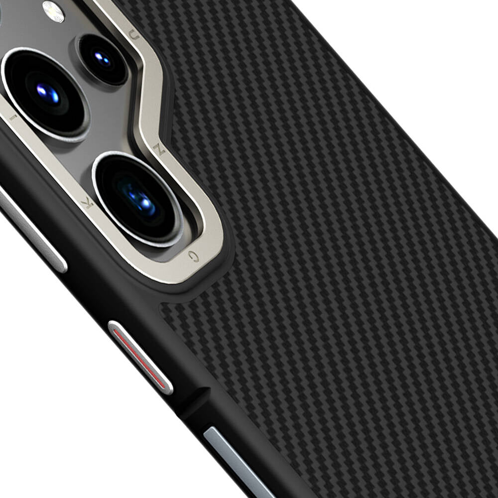 Galaxy S24 Ultra Kılıf M-safe Şarj Özellikli Aramid Fiber Tasarımlı Youngkit 600D Kevlar Serisi Kılıf