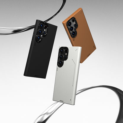 Galaxy S24 Ultra Kılıf M-safe Şarj Özellikli Basit Mat Deri Desenli Youngkit Tech Fashion Serisi Kılıf