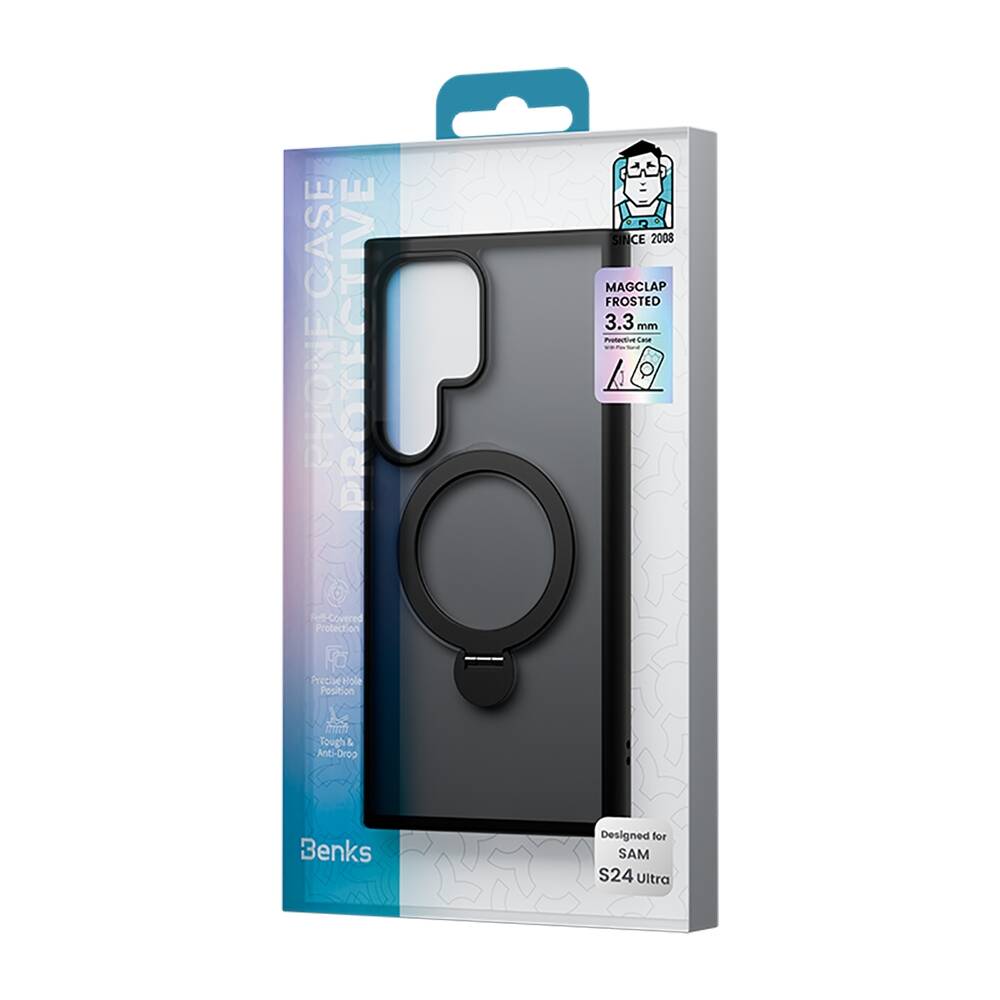 Galaxy S24 Ultra Kılıf Magsafe Şarj Özellikli Benks Standlı Mist Protective Kapak Mavi