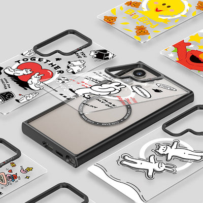 Galaxy S24 Ultra Kılıf Magsafe Şarj Özellikli Casebang Body Frame Kapak Siyah