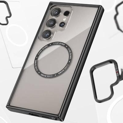 Galaxy S24 Ultra Kılıf Magsafe Şarj Özellikli Casebang Body Frame Kapak Siyah