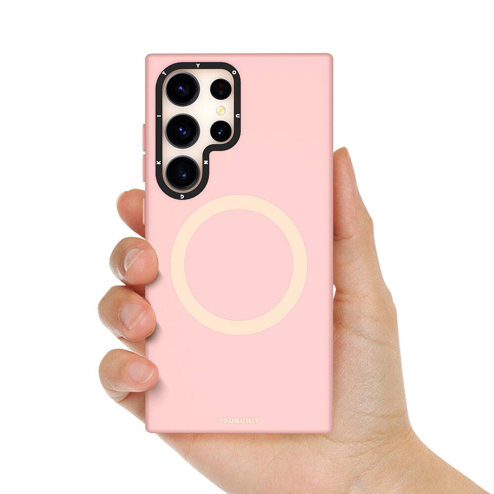 Galaxy S24 Ultra Kılıf M-safe Şarj Özellikli Çizilmeye Ve Aşınmaya Dayanıklı Youngkit Velvet Serisi Kılıf