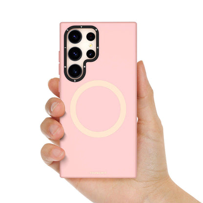 Galaxy S24 Ultra Kılıf M-safe Şarj Özellikli Çizilmeye Ve Aşınmaya Dayanıklı Youngkit Velvet Serisi Kılıf