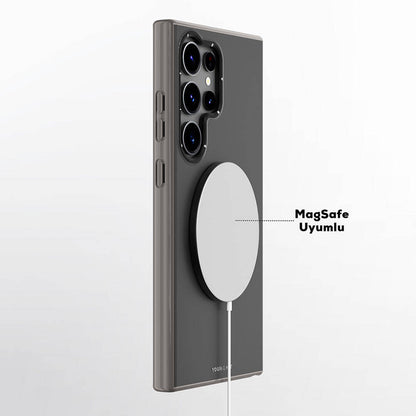 Galaxy S24 Ultra Kılıf M-safe Şarj Özellikli Çizilmeye Ve Aşınmaya Dayanıklı Youngkit Velvet Serisi Kılıf