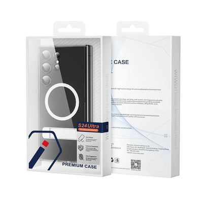 Galaxy S24 Ultra Kılıf Magsafe Şarj Özellikli Kamera Korumalı Standlı Wiwu KCC-025 Aurora Serisi Kapak Şeffaf