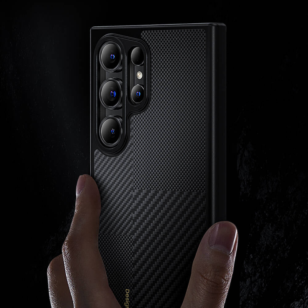 Galaxy S24 Ultra Kılıf M-safe Şarj Özellikli Karbon Fiber Benks Montage Hybrid ArmorPro Kevlar Kılıf