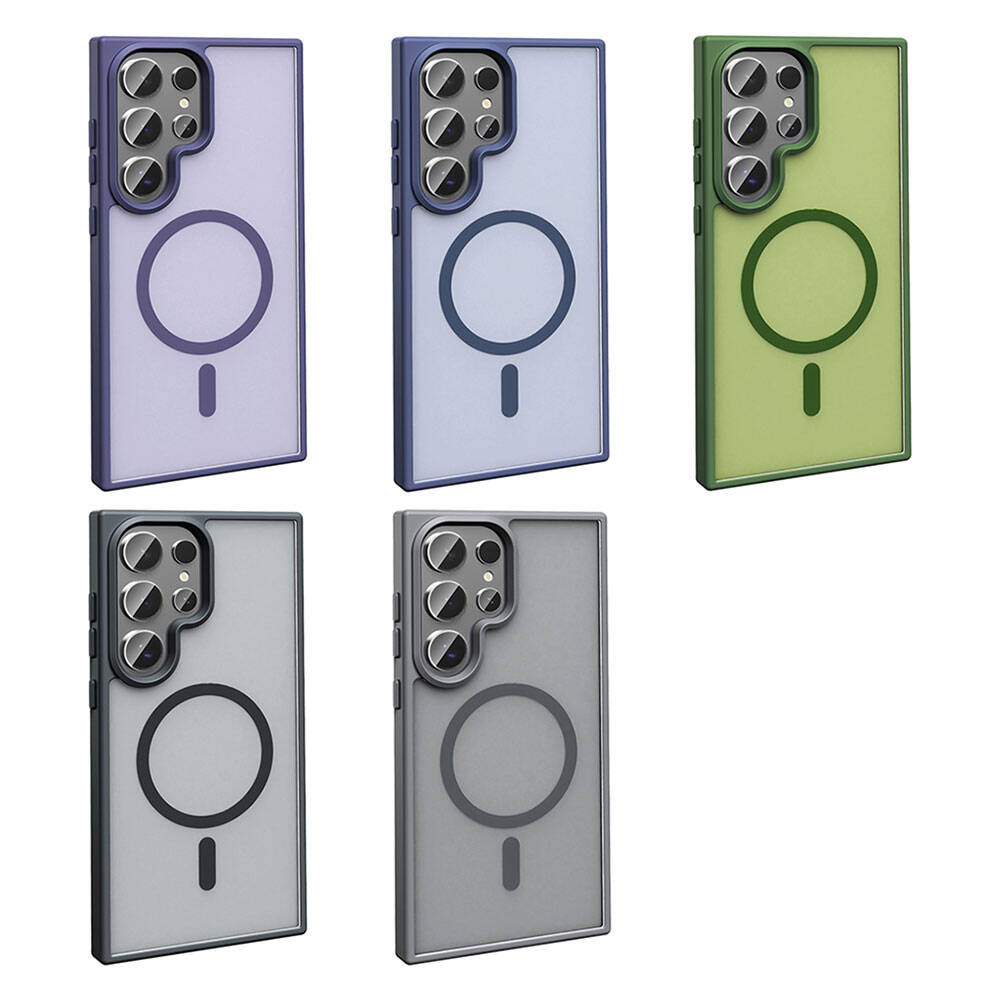 Galaxy S24 Ultra Kılıf M-safe Şarj Özellikli Mat Arka Yüzey Zore Sio Kapak Siyah