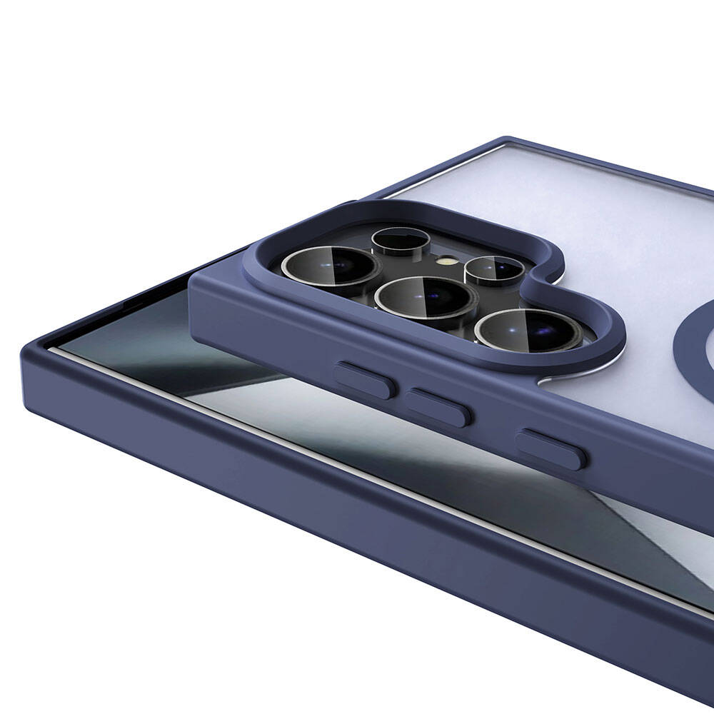 Galaxy S24 Ultra Kılıf M-safe Şarj Özellikli Mat Arka Yüzey Zore Sio Kapak Koyu Mor