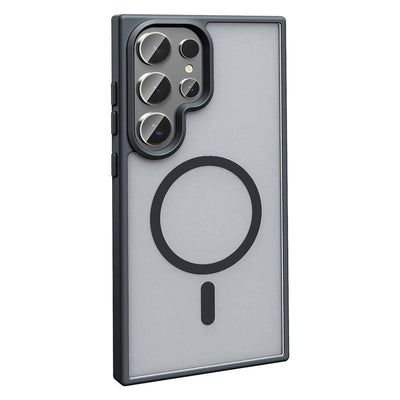 Galaxy S24 Ultra Kılıf M-safe Şarj Özellikli Mat Arka Yüzey Zore Sio Kapak Siyah