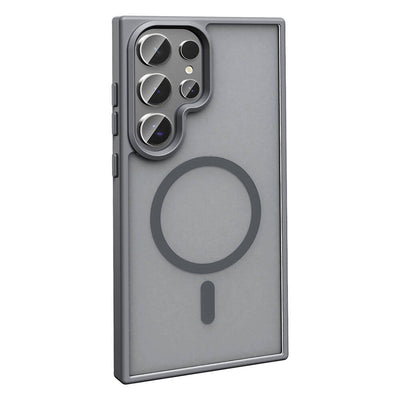 Galaxy S24 Ultra Kılıf M-safe Şarj Özellikli Mat Arka Yüzey Zore Sio Kapak Siyah