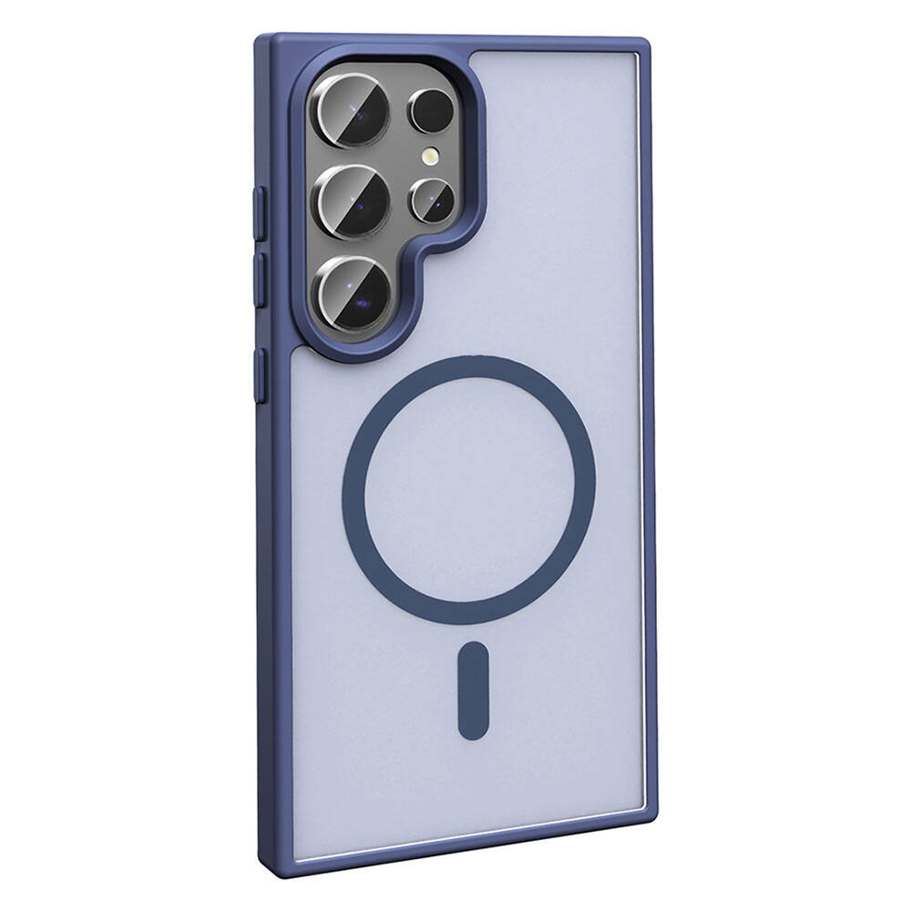 Galaxy S24 Ultra Kılıf M-safe Şarj Özellikli Mat Arka Yüzey Zore Sio Kapak Gri