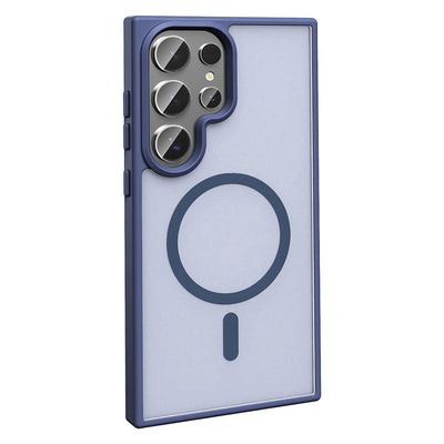 Galaxy S24 Ultra Kılıf M-safe Şarj Özellikli Mat Arka Yüzey Zore Sio Kapak Gri