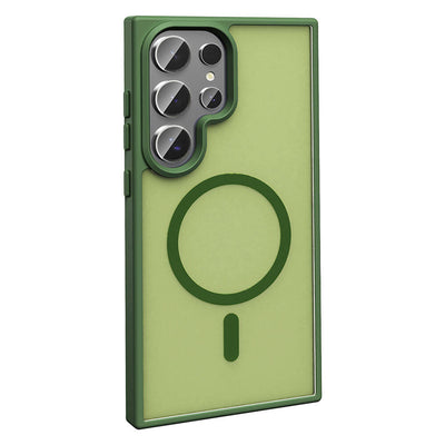 Galaxy S24 Ultra Kılıf M-safe Şarj Özellikli Mat Arka Yüzey Zore Sio Kapak Gri