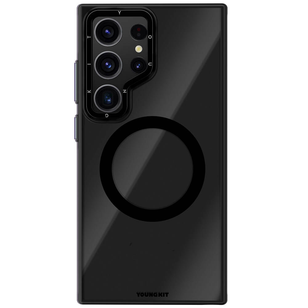 Galaxy S24 Ultra Kılıf M-safe Şarj Özellikli Sararma Önleyici Youngkit Crystal Grid Kılıf