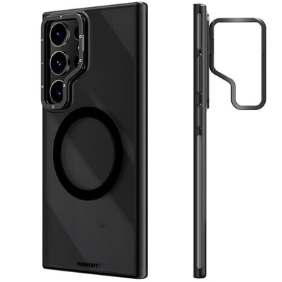 Galaxy S24 Ultra Kılıf Magsafe Şarj Özellikli Sararma Önleyici Youngkit Crystal Grid Kapak Mor