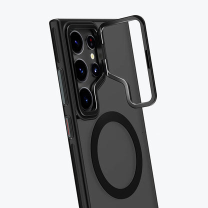 Galaxy S24 Ultra Kılıf M-safe Şarj Özellikli Sararma Önleyici Youngkit Crystal Grid Kılıf