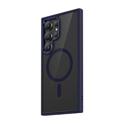 Galaxy S24 Ultra Kılıf M-safe Şarj Özellikli Şeffaf Arka Yüzey Benks MagClap TPU Çerçeve Kılıf