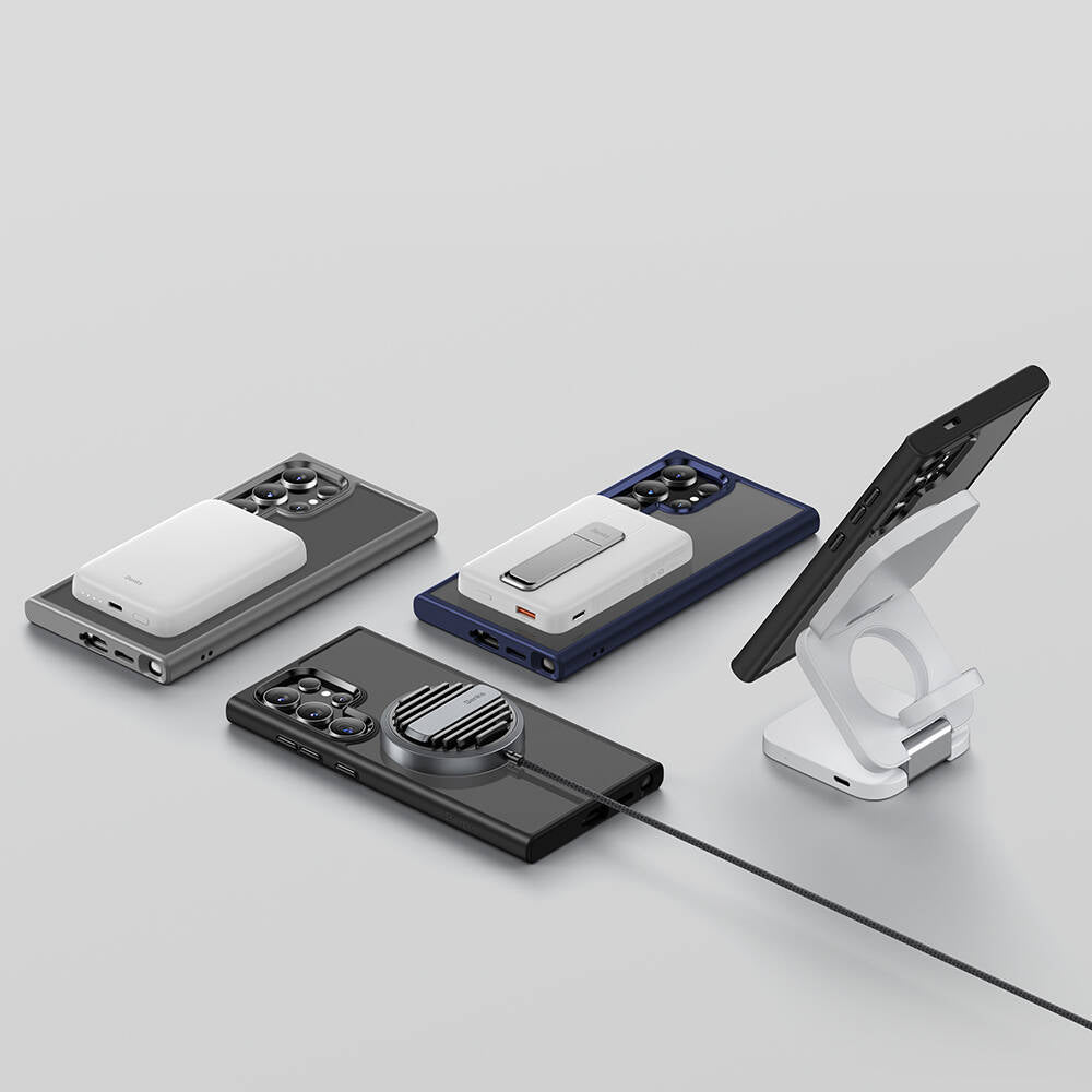 Galaxy S24 Ultra Kılıf M-safe Şarj Özellikli Şeffaf Arka Yüzey Benks MagClap TPU Çerçeve Kılıf