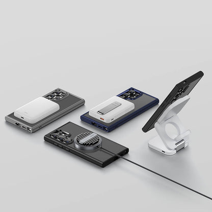 Galaxy S24 Ultra Kılıf M-safe Şarj Özellikli Şeffaf Arka Yüzey Benks MagClap TPU Çerçeve Kılıf