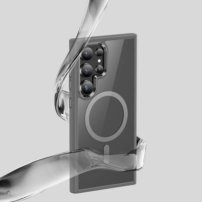 Galaxy S24 Ultra Kılıf M-safe Şarj Özellikli Şeffaf Arka Yüzey Benks MagClap TPU Çerçeve Kılıf