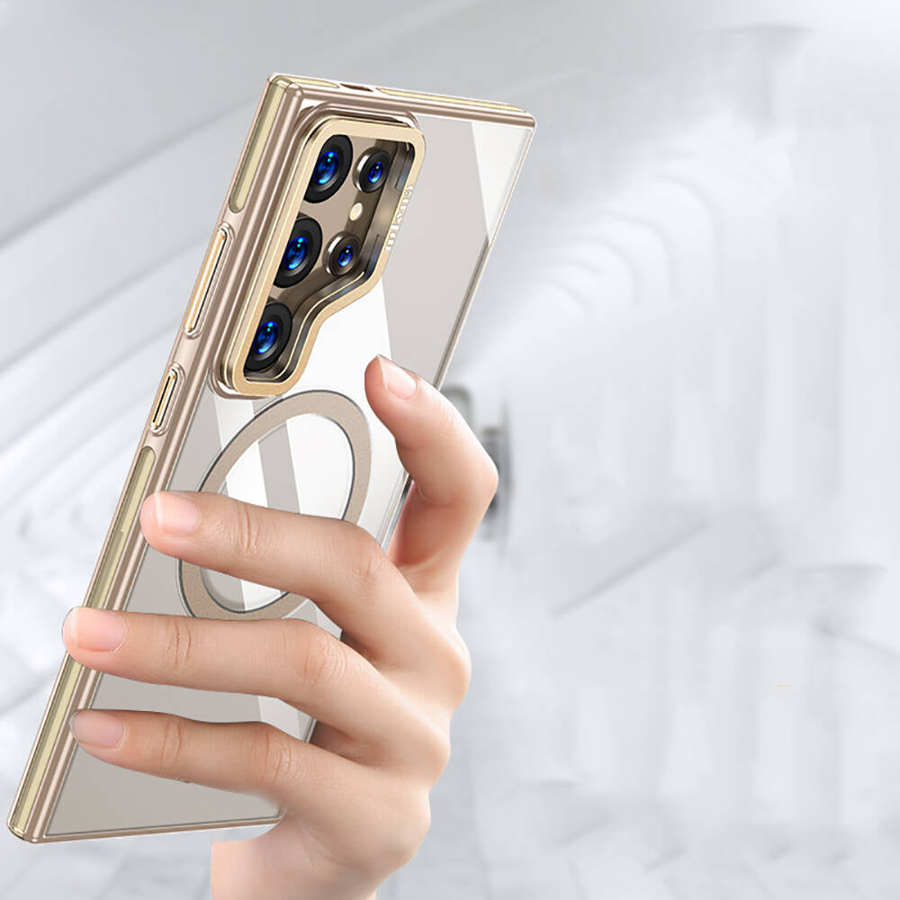 Galaxy S24 Ultra Kılıf Magsafe Şarj Özellikli Wlons Standlı Efsane Kapak Siyah