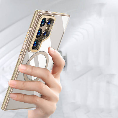 Galaxy S24 Ultra Kılıf Magsafe Şarj Özellikli Wlons Standlı Efsane Kapak Siyah