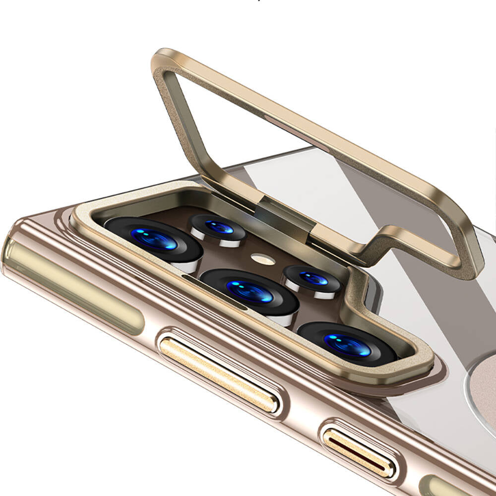 Galaxy S24 Ultra Kılıf Magsafe Şarj Özellikli Wlons Standlı Efsane Kapak Siyah