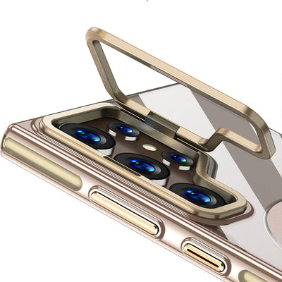 Galaxy S24 Ultra Kılıf Magsafe Şarj Özellikli Wlons Standlı Efsane Kapak Siyah