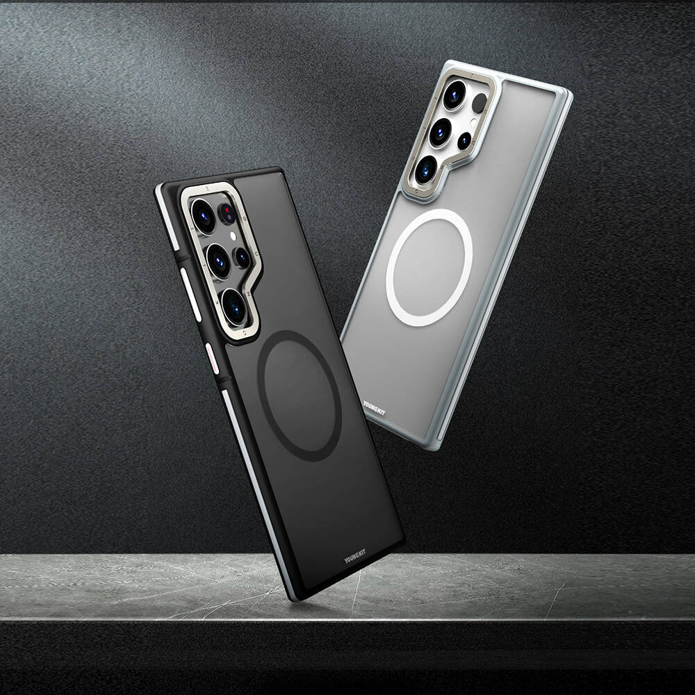 Galaxy S24 Ultra Kılıf M-safe Şarj Özellikli Youngkit Rock Sand Serisi Kılıf