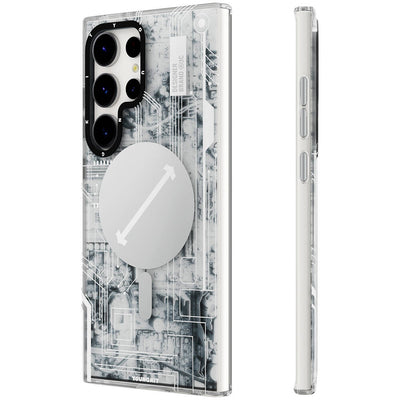 Galaxy S24 Ultra Kılıf Magsafe Şarj Özellikli YoungKit Technology Serisi Kapak Beyaz