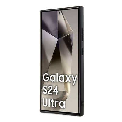 Galaxy S24 Ultra Kılıf Mercedes Benz Orjinal Lisanslı Magsafe Şarj Özellikli Deri Dokumalı Sade Kapak Siyah