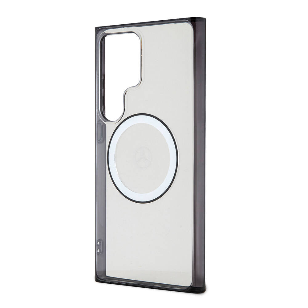 Galaxy S24 Ultra Kılıf Mercedes Benz Orjinal Lisanslı M-safe Şarj Özellikli PC TPU Transparan Black Ring Kılıf