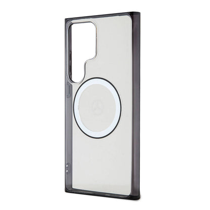 Galaxy S24 Ultra Kılıf Mercedes Benz Orjinal Lisanslı M-safe Şarj Özellikli PC TPU Transparan Black Ring Kılıf