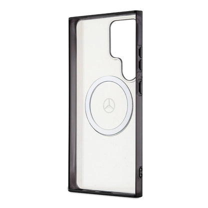 Galaxy S24 Ultra Kılıf Mercedes Benz Orjinal Lisanslı M-safe Şarj Özellikli PC TPU Transparan Black Ring Kılıf