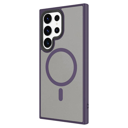 Galaxy S24 Ultra Kılıf Sert PC Arka Yüzey Wireless Şarj Özellikli Zore Flet M-safe Kılıf