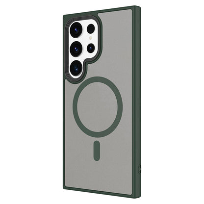 Galaxy S24 Ultra Kılıf Sert PC Arka Yüzey Wireless Şarj Özellikli Zore Flet M-safe Kılıf