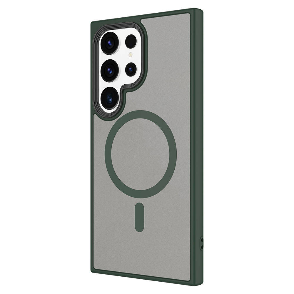 Galaxy S24 Ultra Kılıf Sert PC Arka Yüzey Wireless Şarj Özellikli Zore Flet Magsafe Kapak Lila