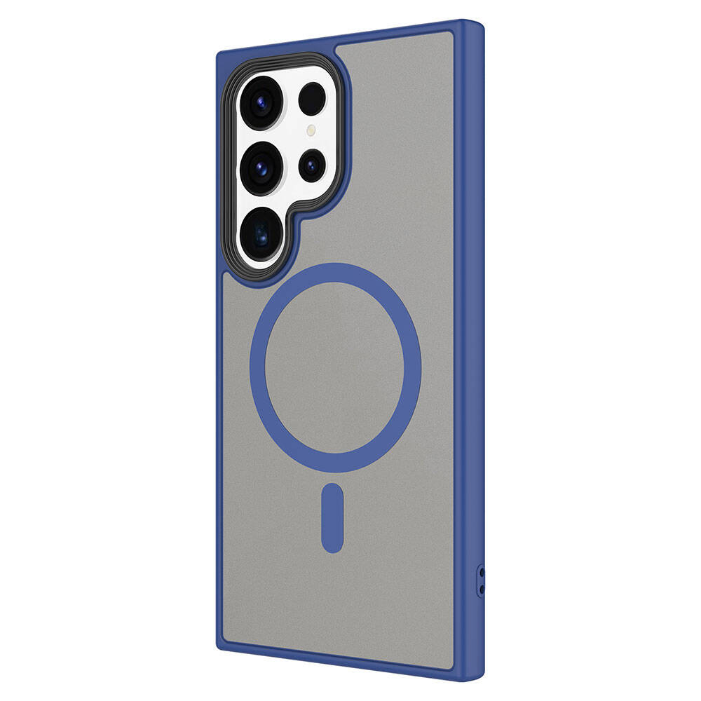 Galaxy S24 Ultra Kılıf Sert PC Arka Yüzey Wireless Şarj Özellikli Zore Flet Magsafe Kapak Derin Mor