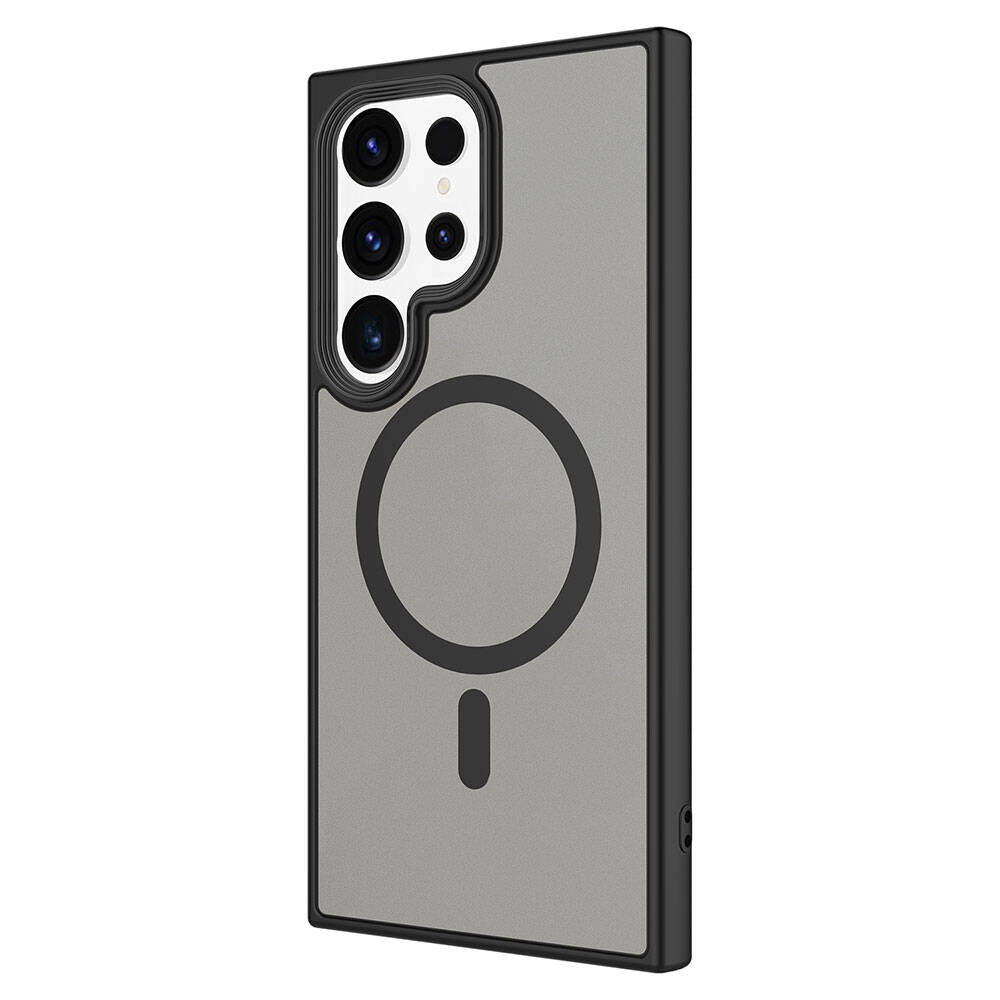 Galaxy S24 Ultra Kılıf Sert PC Arka Yüzey Wireless Şarj Özellikli Zore Flet Magsafe Kapak Lacivert