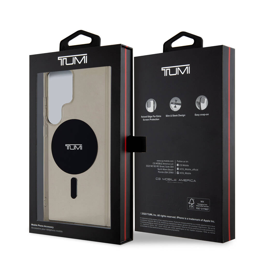 Galaxy S24 Ultra Kılıf TUMI Orjinal Lisanslı M-safe Şarj Özellikli Airbag Köşeli Transparan Plain Kılıf