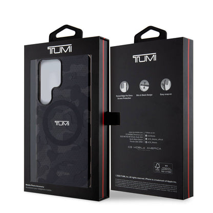 Galaxy S24 Ultra Kılıf TUMI Orjinal Lisanslı M-safe Şarj Özellikli Buzlanmış Saydam Ağ Kamuflajı Desenli Kılıf