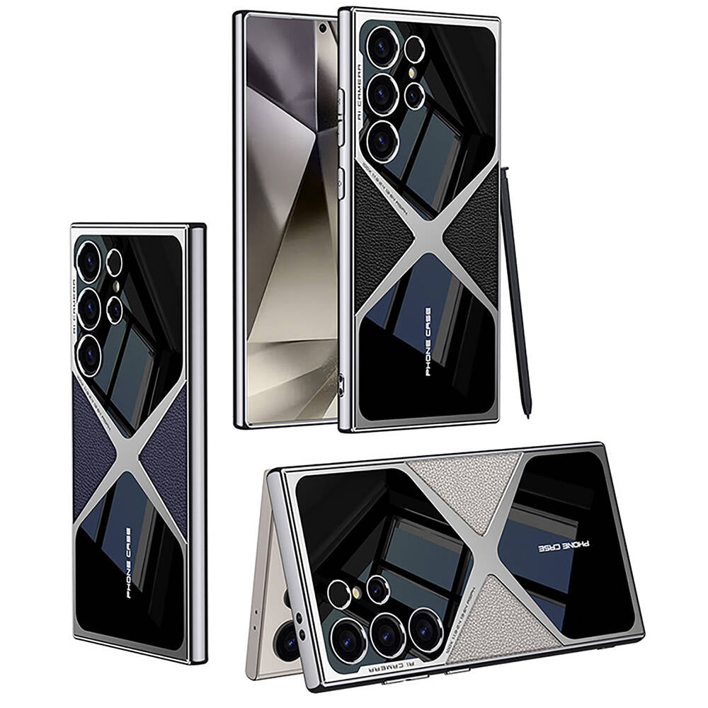 Galaxy S24 Ultra Kılıf Ultra İnce Kamera Korumalı PC + Deri Arka Yüzey Zore X-Pro Kılıf