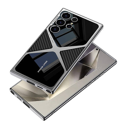 Galaxy S24 Ultra Kılıf Ultra İnce Kamera Korumalı PC + Deri Arka Yüzey Zore X-Pro Kılıf